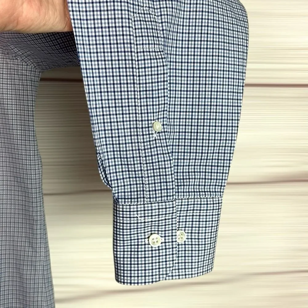 Paul & Shark Casual Shirt Button Down Cotton Blue Plaid Italy size L neck 16,5
